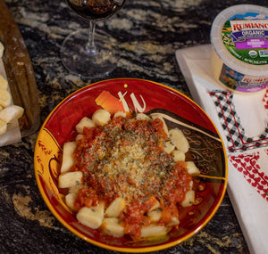 Romano Topped Potato Gnocchi