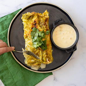 Green Chile Chicken Enchiladas Con Queso