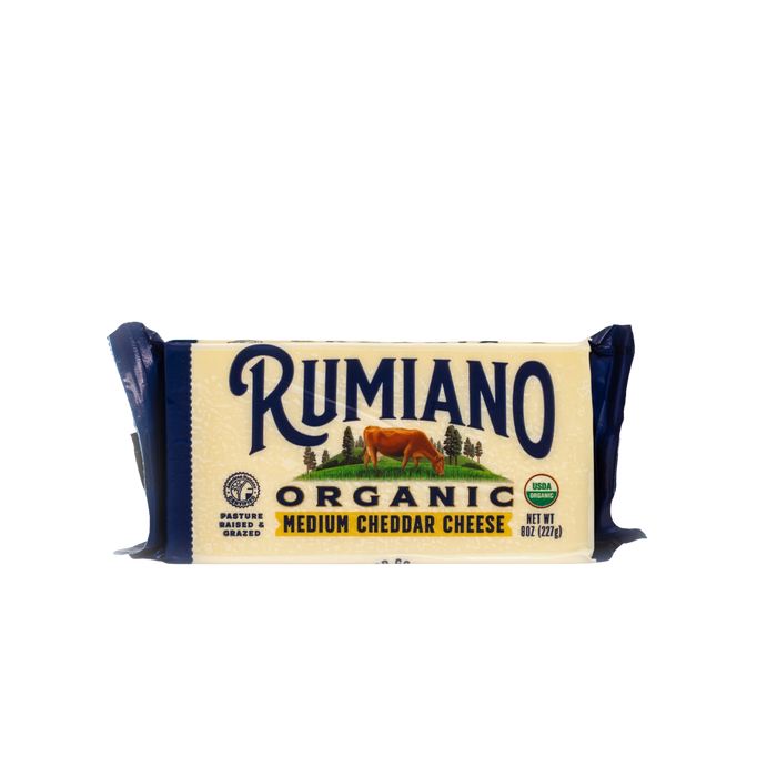 Rumiano Organic Medium Cheddar 8oz Bar