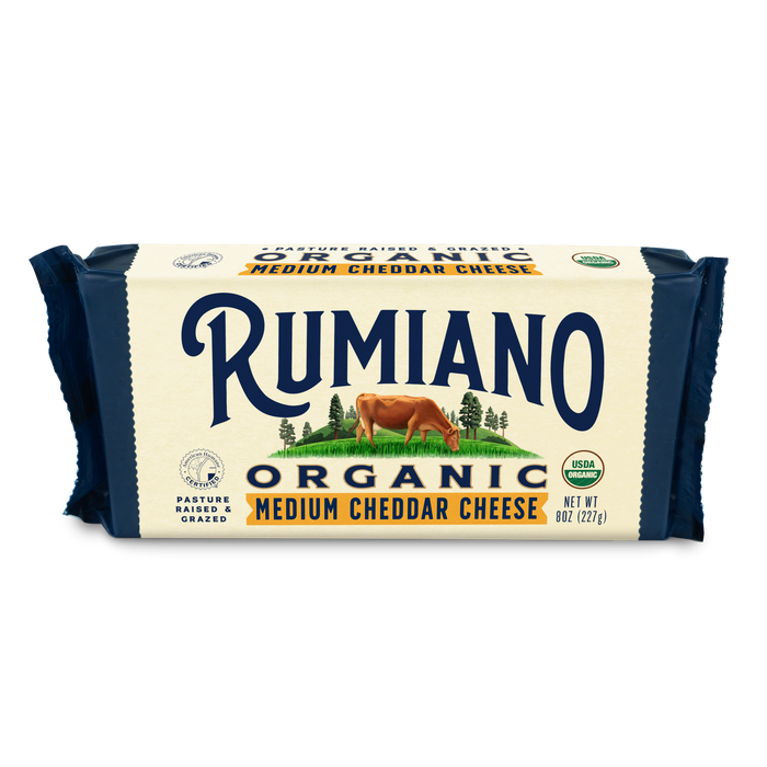 Rumiano Organic Medium Cheddar 8oz Bar